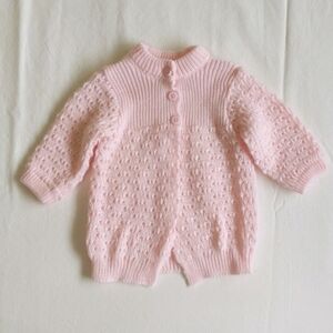 baby mode signature pink acrylic knit cardigan sweater 0-6 months baby girl